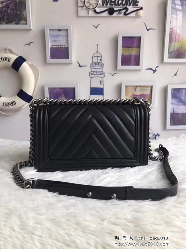 香奈兒CHANEL 67086大v格經典Le Boy專櫃品質 單肩斜挎鏈條包 DSC1274
